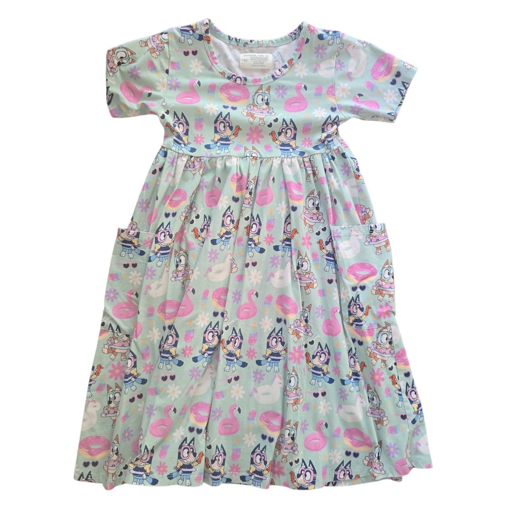Sunshine Kids Co. Bluey Bamboo Pocket Dress‎ - 8Y